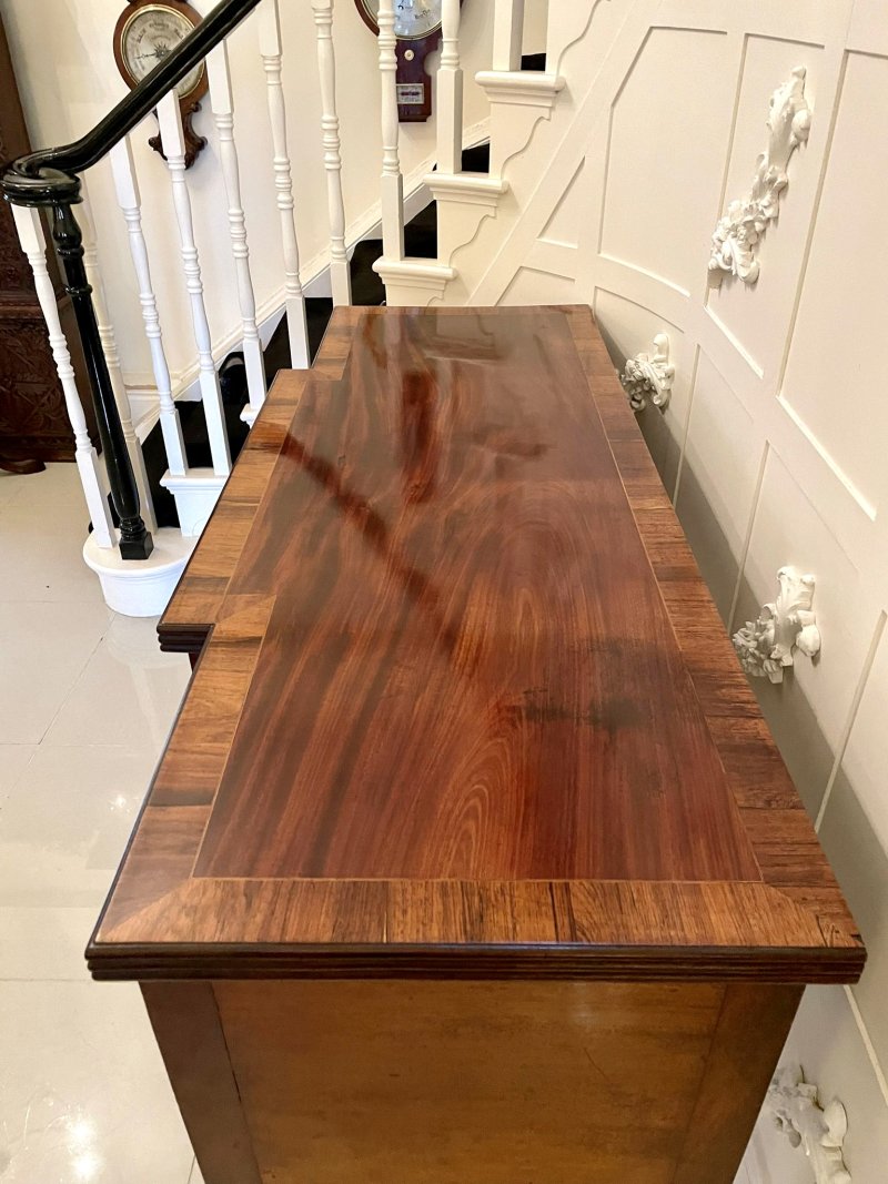 Fine Quality Antique Regency Brass Inlaid Mahogany Breakfront Sideboard - Image 16